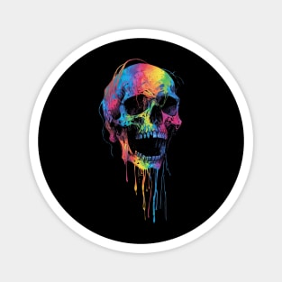 Tie Dye Melting Skull Magnet